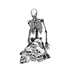 Skeleton skull icon template ilustration 