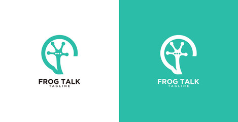 frog logo talk diversity family together unity chat bubble logo vector