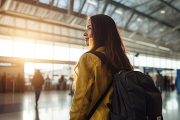 Walking airport photography terminal.