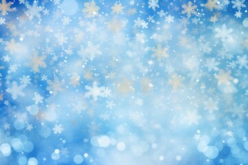 Blue snow flakes pattern bokeh effect background backgrounds snowflake glitter.