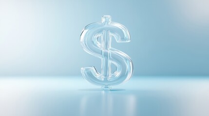 A dollar sign made of clear plastic