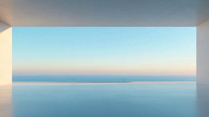 Fototapeta premium A large open space with a view of the ocean