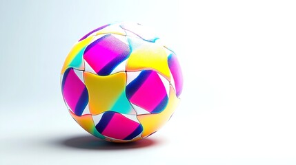 Obraz premium European Football Championship 2024, A soccer ball with the flag design of Romanian on white background