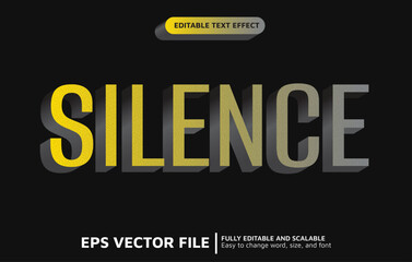 Editable Text Effect with Silence Yellow Style