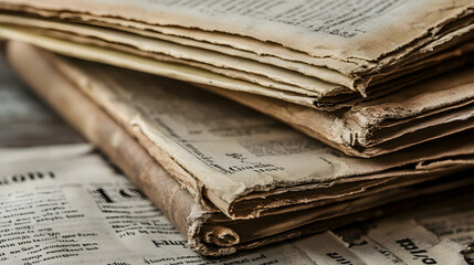 Newspaper texture background with vintage clippings -