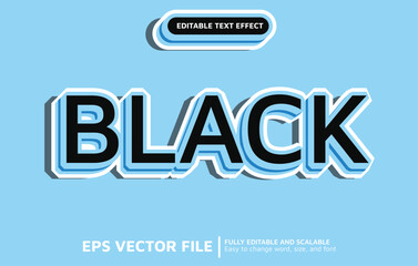 Editable Text Effect with Thick Blue and Black Style