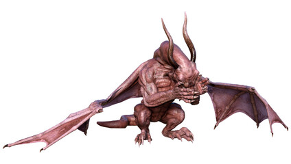 3D Rendering Fairy Tale Dragon on White