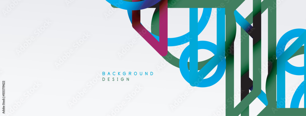 Poster Abstract background - colorful circle lines technology or business digital template