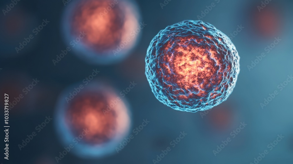 Poster a detailed close-up of a cell showcasing vibrant colors and intricate structures, ideal for scientif