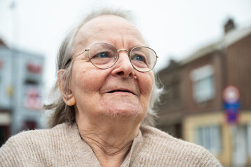 Portrait of an 86 yo grandmother in Tienen, Flemish Brabant, Belgium