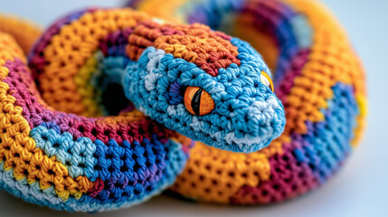 Crocheted Snake for New Year Celebration