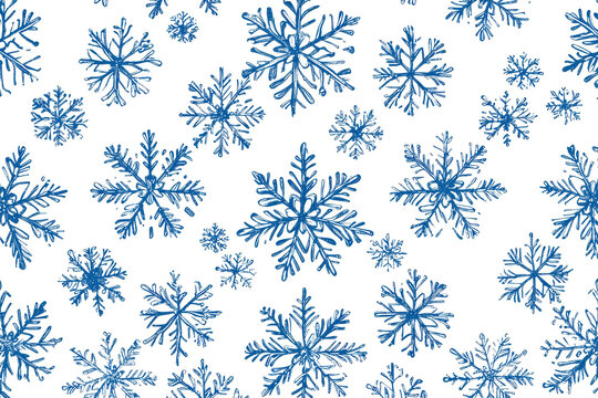 Beautiful blue snowflake pattern on a transparent background. perfect for winter-themed designs and holiday decorations.