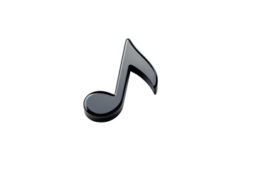 A sleek black musical note icon on a transparent background. symbolizing music and rhythm as a design element for creative projects.