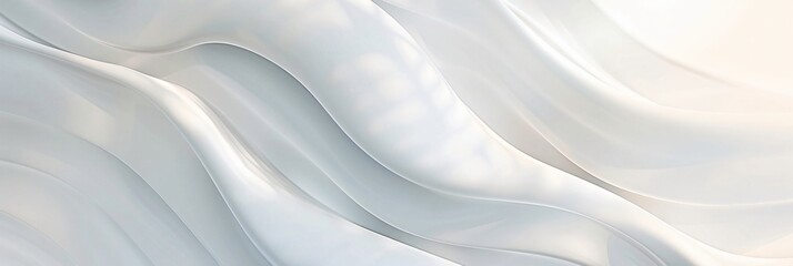 Obraz premium Abstract background in white featuring flowing lines and artistic textures, resembling silk with a three-dimensional relief effect. A sophisticated and elegant design ideal for commercial use and crea