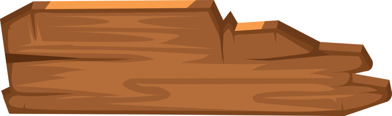 Cartoon wooden panel. Textured board. Plank sign