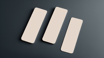 Minimalist bookmark mockup showing a classic, rectangular bookmark in a neutral setting. Great for use in digital or print media presentations, focusing solely on the bookmark design