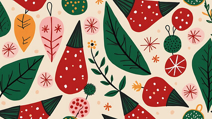 The combination of geometric shapes and Christmas motifs creates a unique and stylish look suitable for any festive occasion.