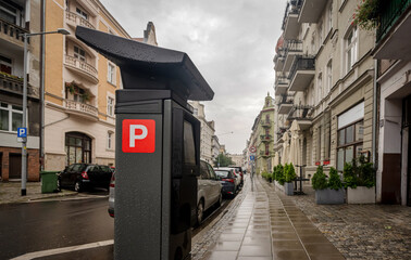 Parking Meter On Poznan Street, Poland, Is Easy To Use