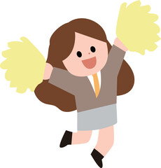 응원하는 학생 일러스트