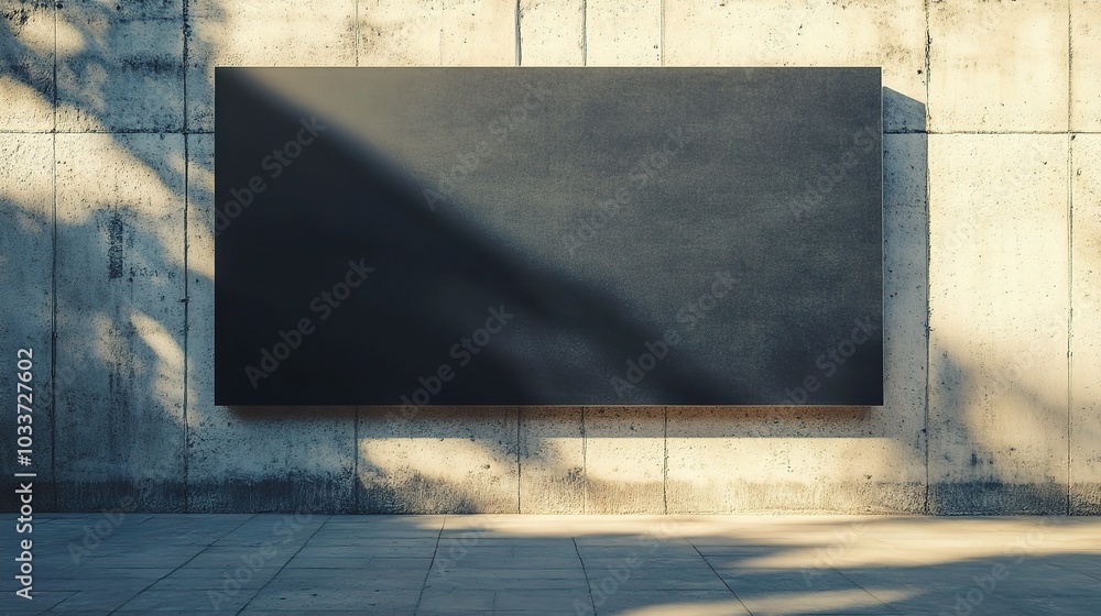 Poster minimalist wall with large blank canvas display