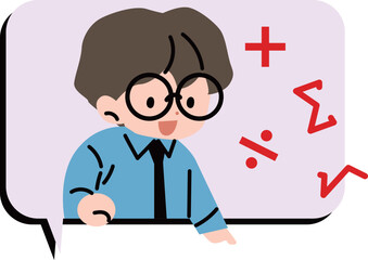 말풍선 안에 있는 강사 일러스트