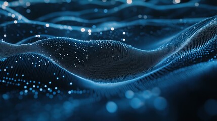 Abstract Blue Digital Landscape