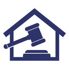 Auction house icon with hammer