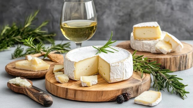 A delightful spring artisanal cheese tasting featuring a variety of locally produced cheeses and a glass of white wine