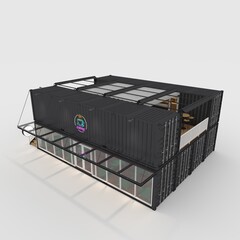 3d render container cafe coffee
