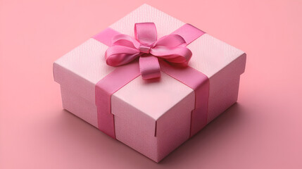 Obraz premium Christmas gifts, gift box with ribbon, pink shades, trendy color , Pink gift box with pink bow , an open gift box with a bow on top , beautiful pink gift box 