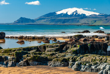 Snæfellsjökull is a 700,000-year-old glacier-capped stratovolcano in western Iceland. It is...