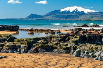 Snæfellsjökull is a 700,000-year-old glacier-capped stratovolcano in western Iceland. It is...