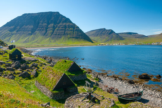 &Oacute;sv&ouml;r maritime Museum is a replica of an old Icelandic fishing station from the19th century that stands on the east side of Bolungarv&iacute;k down by the sea. in Iceland.