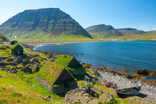 &Oacute;sv&ouml;r maritime Museum is a replica of an old Icelandic fishing station from the19th century that stands on the east side of Bolungarv&iacute;k down by the sea. in Iceland.