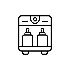 Sterilizer bottle outline icons, minimalist vector illustration ,simple transparent graphic element .Isolated on white background