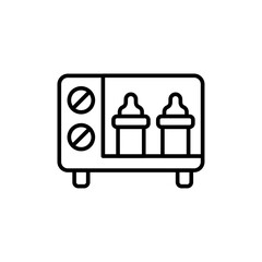 Sterilizer bottle outline icons, minimalist vector illustration ,simple transparent graphic element .Isolated on white background