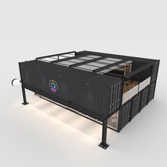 3d render container cafe coffee