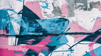 Fototapeta premium graffiti in pink and blue colors.