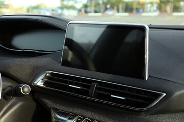 Navigation system with screen in modern car