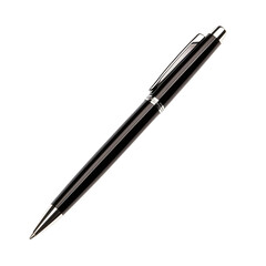 Black pen on white isolated background.