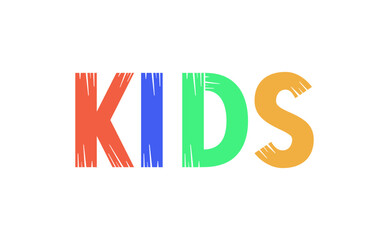 Kids - Writing of the word kids in cartoon style