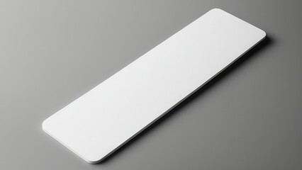 Minimalist bookmark mockup showing a classic, rectangular bookmark in a neutral setting. Great for use in digital or print media presentations, focusing solely on the bookmark design