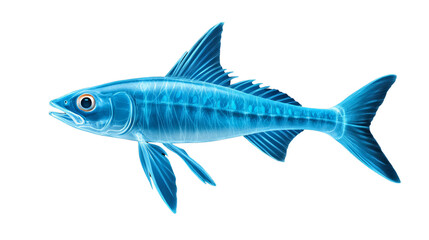 Fototapeta premium Blue fish, white isolate background.