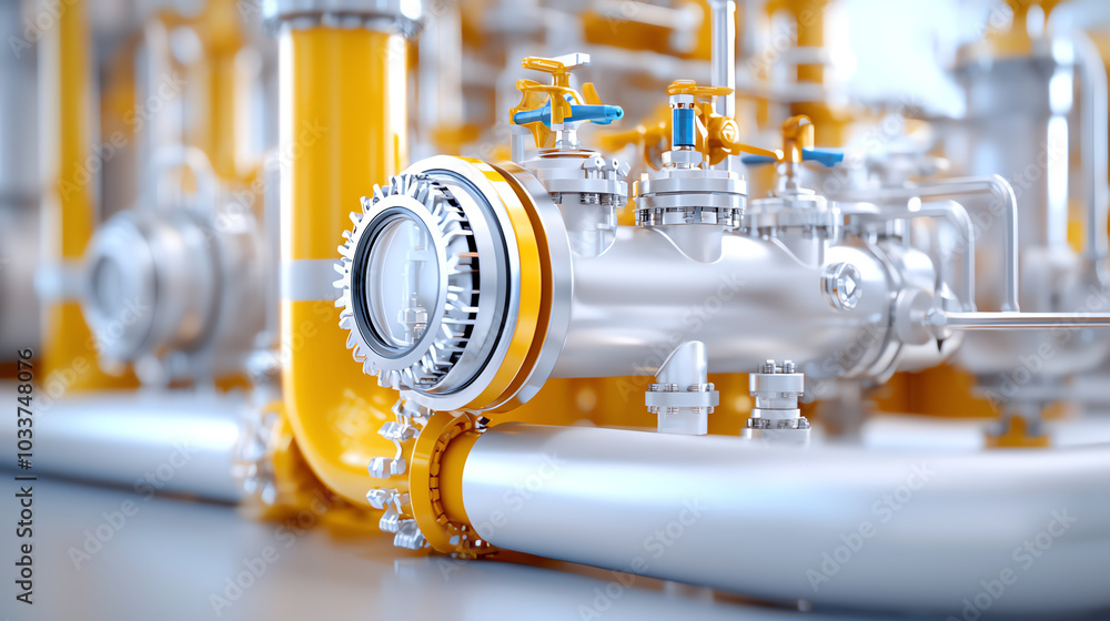 Aufkleber exploring industrial design a close-up on advanced pipeline systems and engineering components
