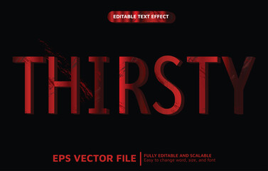 Editable Text Effect with Dark Red Style