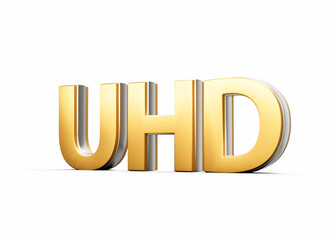 Golden UHD Text With A Sleek Metallic Gleam For Digital Media And Upscale Branding 3D Illustration