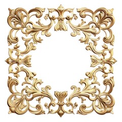 Ornate golden floral frame