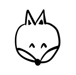 Fox Head Hand drawn Icon