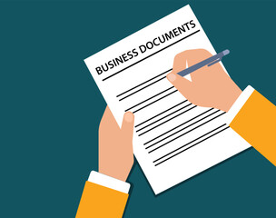 Business Agreement Sign flat vector illustration