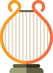 Lyra color icon. Classical orchestra music instrument